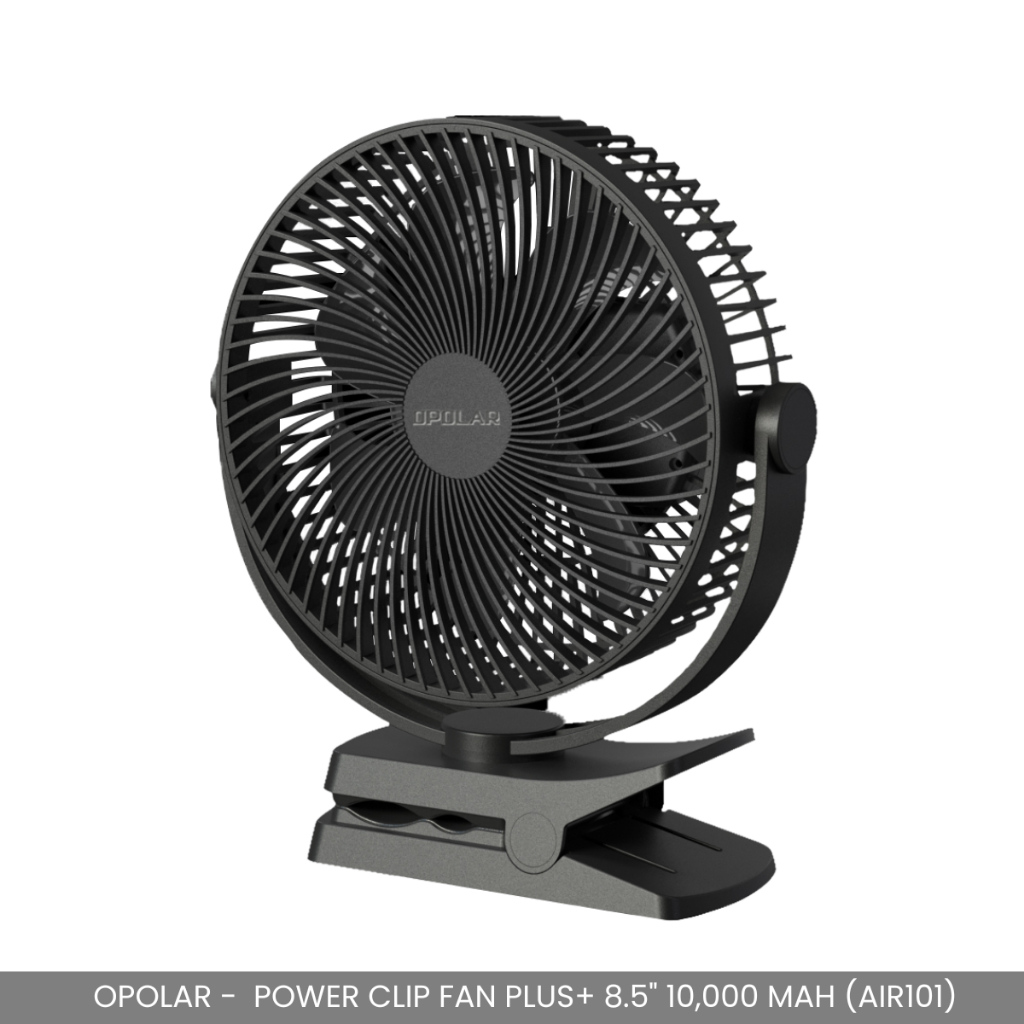 OPOLAR 8.5" CLIP FAN 10000MAH RECHARGEABLE BATTERY POWERFUL WIND PORTABLE FAN 3H COOLING PLUS+
