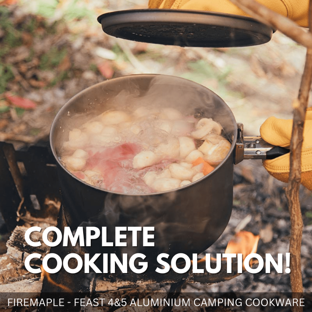 FIREMAPLE - CAMPING COOKING POT PAN KETTLE SET FEAST 4 FEAST 5 ALUMINIUM LIGHTWEIGHT COMPACT PICNIC
