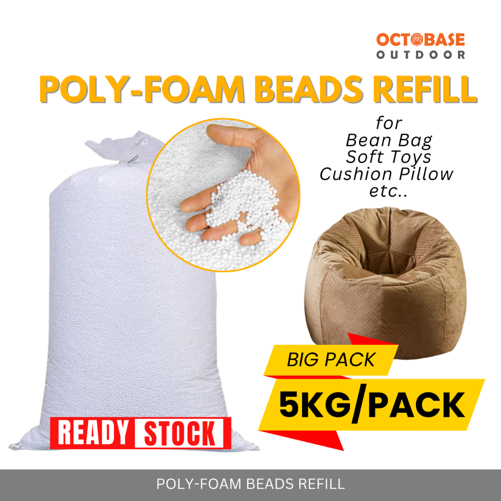 5KG POLY-FOAM BEADS REFILL FOR BEAN BAG SOFT TOYS PILLOW FILLING POLYSTYRENE POLYESTER BEAD FILLER