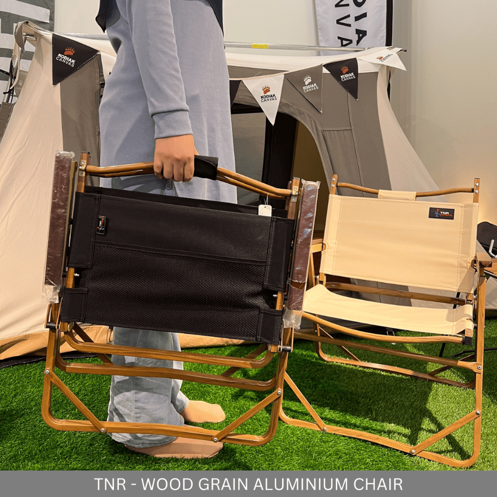 TNR CAMPING Wood Grain Aluminium Folding Chair