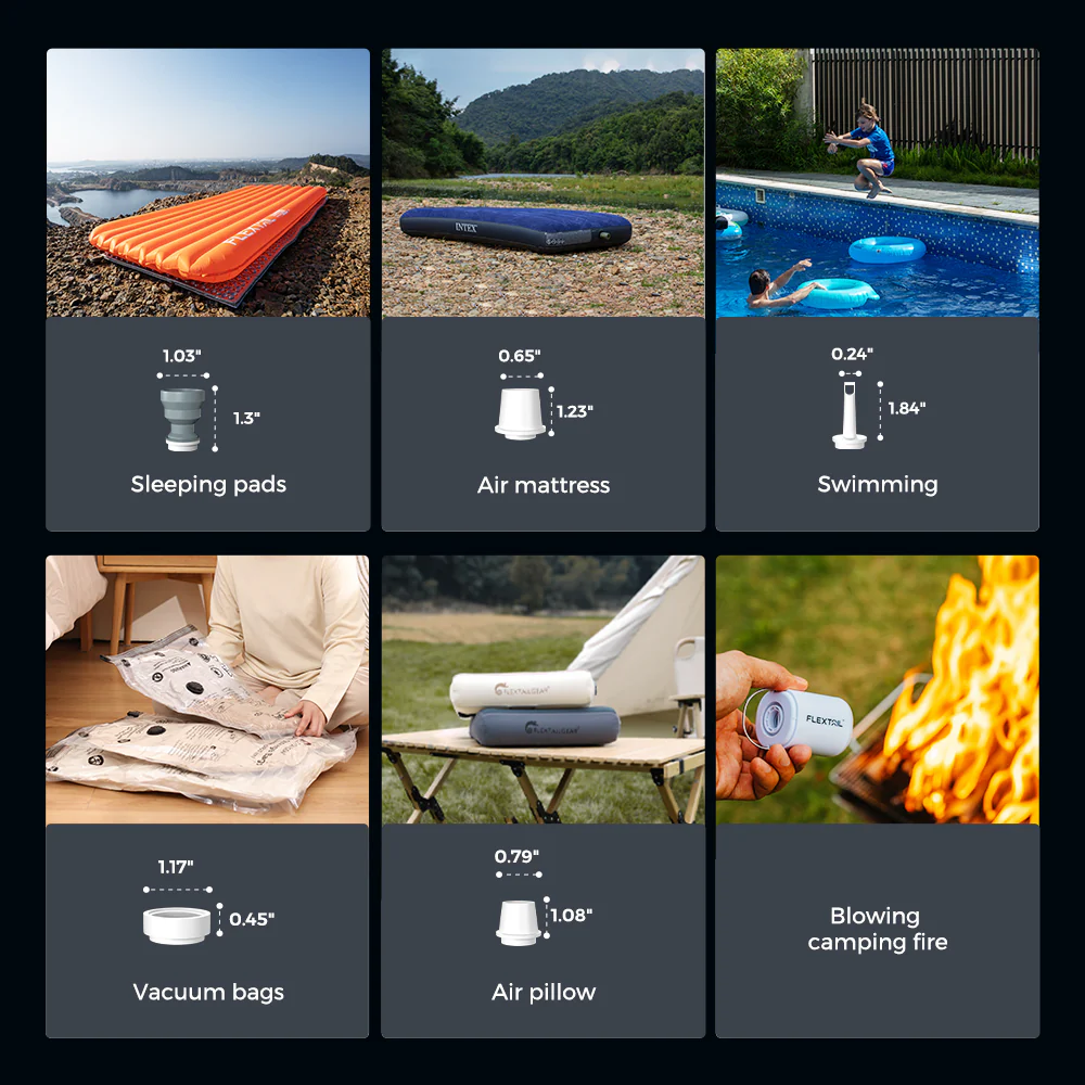 FLEXTAIL - TINY PUMP 2X 3-IN-1 OUTDOOR AIR PUMP WITH CAMPING LAMP WATERPROOF LONG LASTING