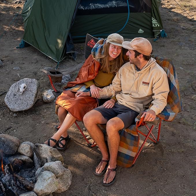 Kelty Loveseat 2-person camping chair quilted low seat with cup holders