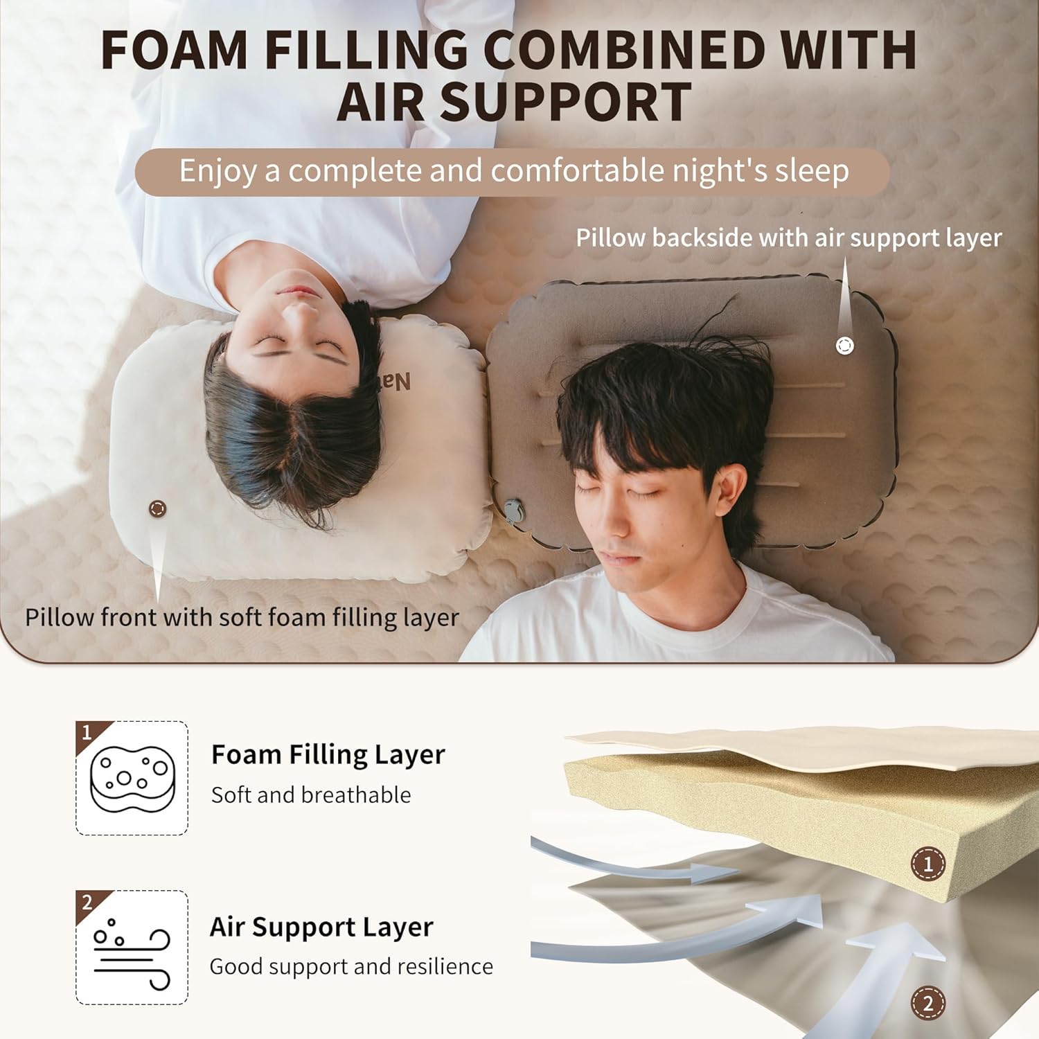 NATUREHIKE- INFLATABLE SPONGE PILLOW