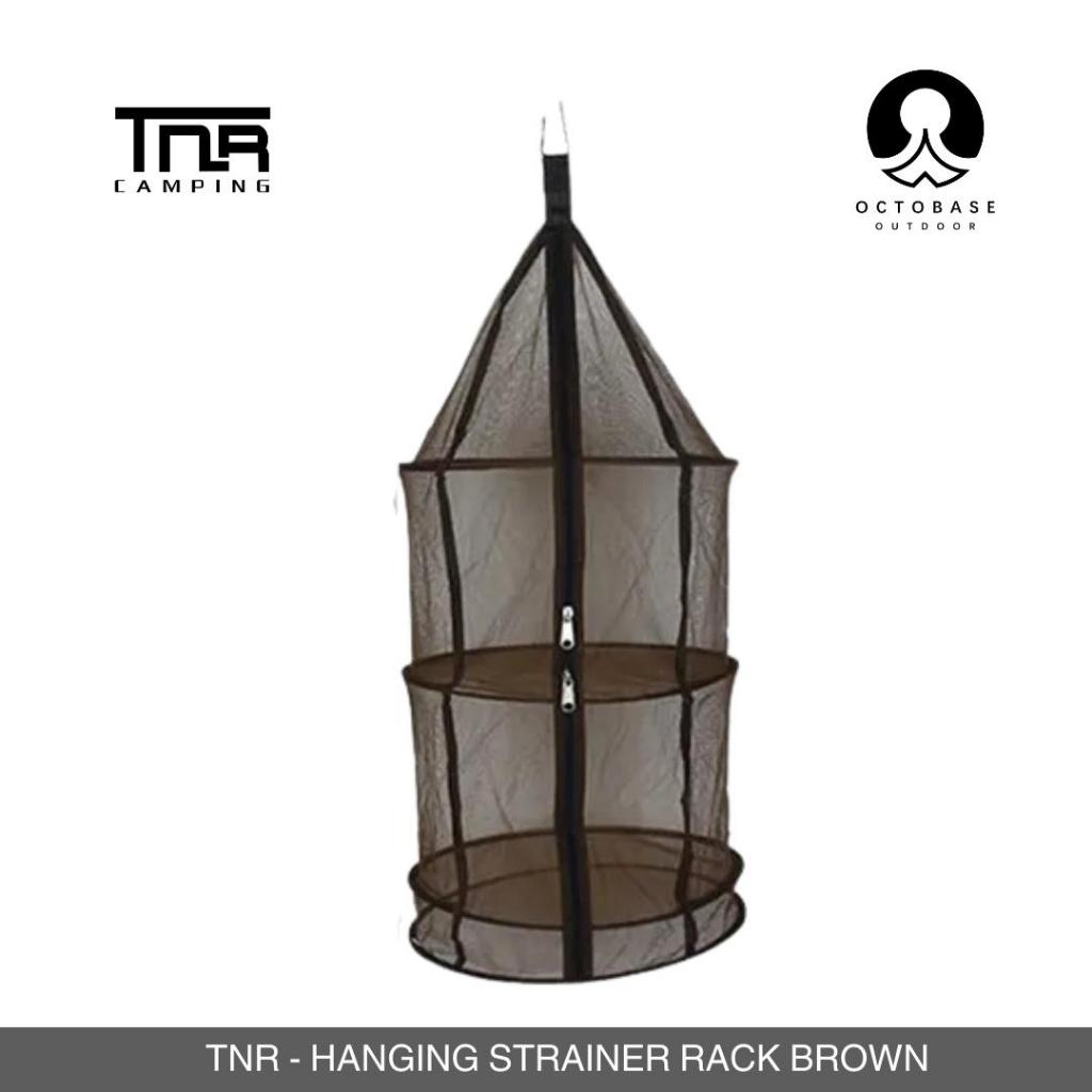 TNR CAMPING - HANGING DRYER MESH NET STRAINER RACK BROWN LIGHTWEIGHT FOR CAMPING PICNIC OUTDOOR