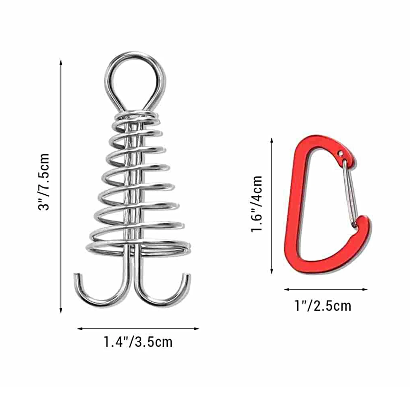 Owland octopus deck peg stainless steel carabiner spiral hook