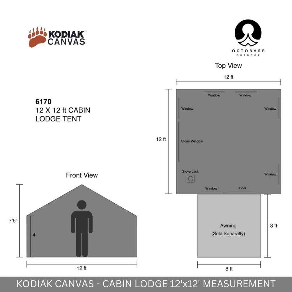 KODIAK CANVAS CABIN LODGE SR 12'X12' TENT 6170