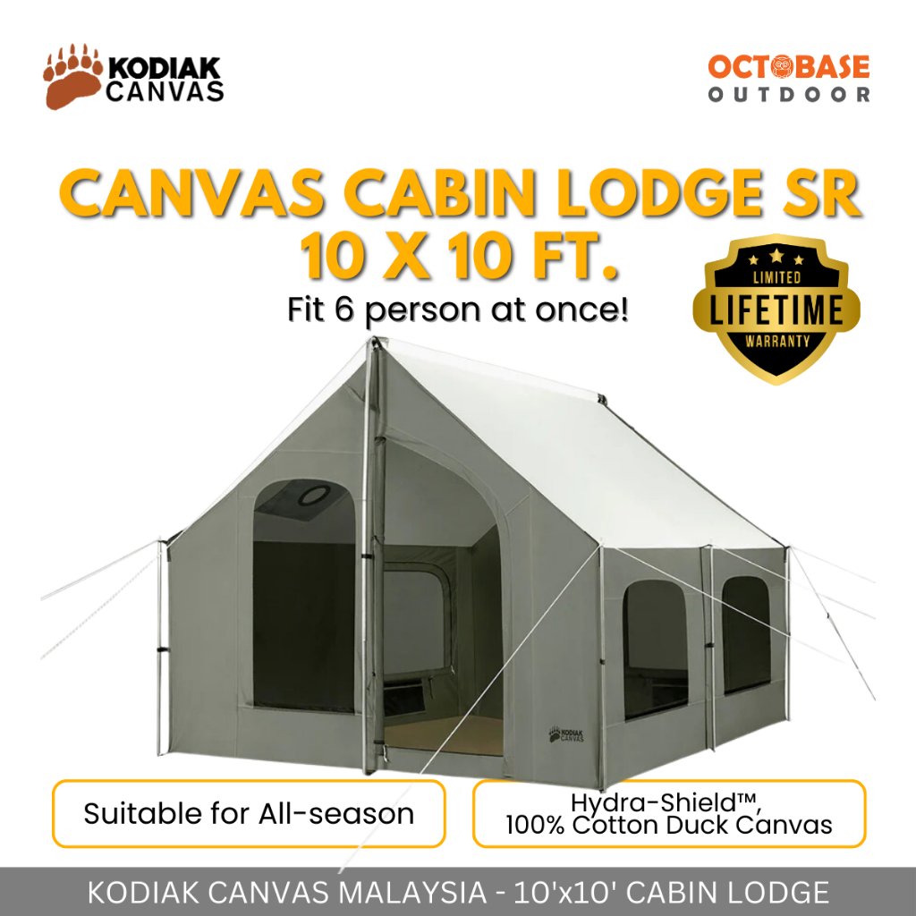 KODIAK CANVAS - CABIN LODGE SR 10'X10' TENT WATERPROOF WINDPROOF