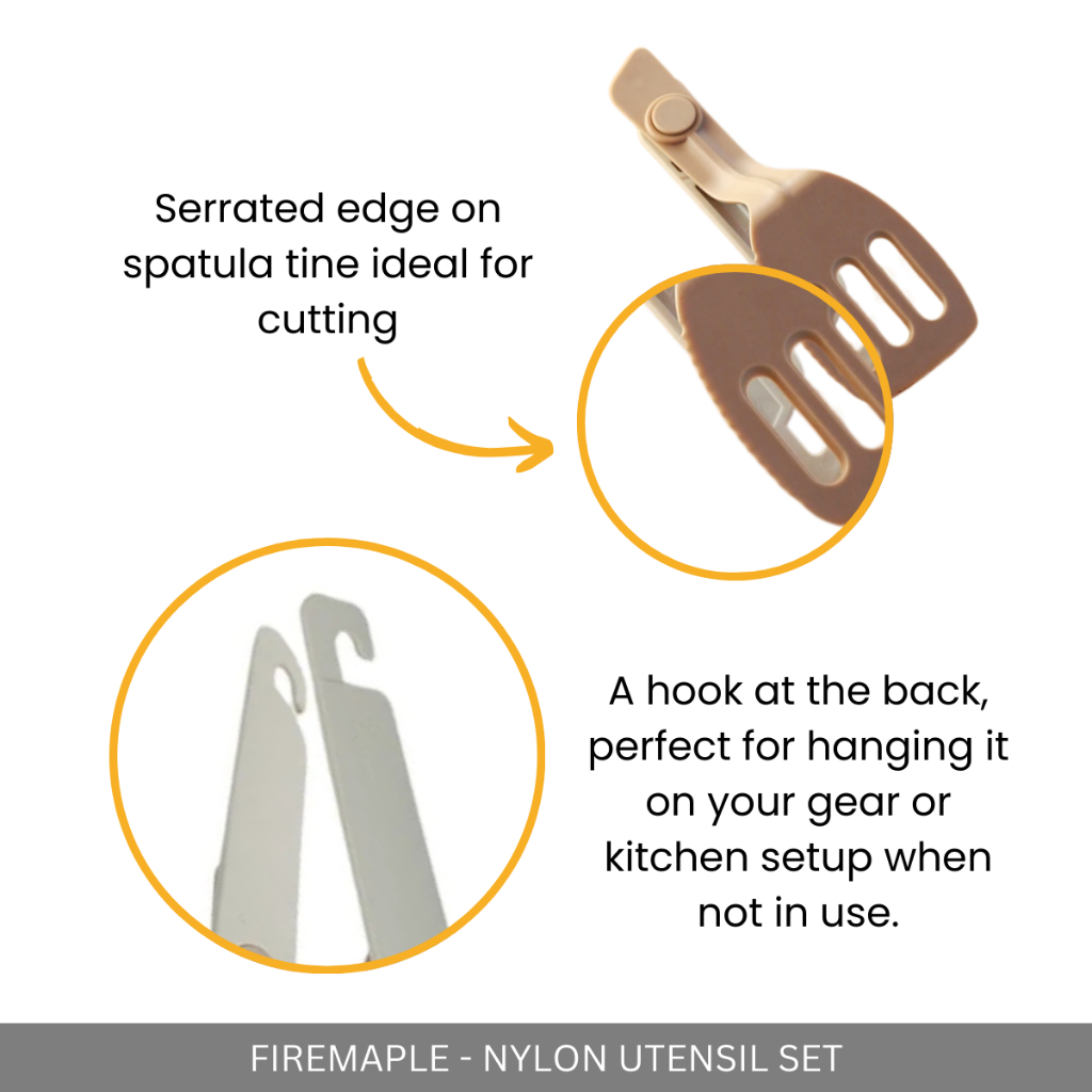 FIREMAPLE - NYLON UTENSIL SET 2PCS COMPACT FOLDABLE COOKWARE KITCHEN OUTDOOR CAMPING PICNIC GLAMPING