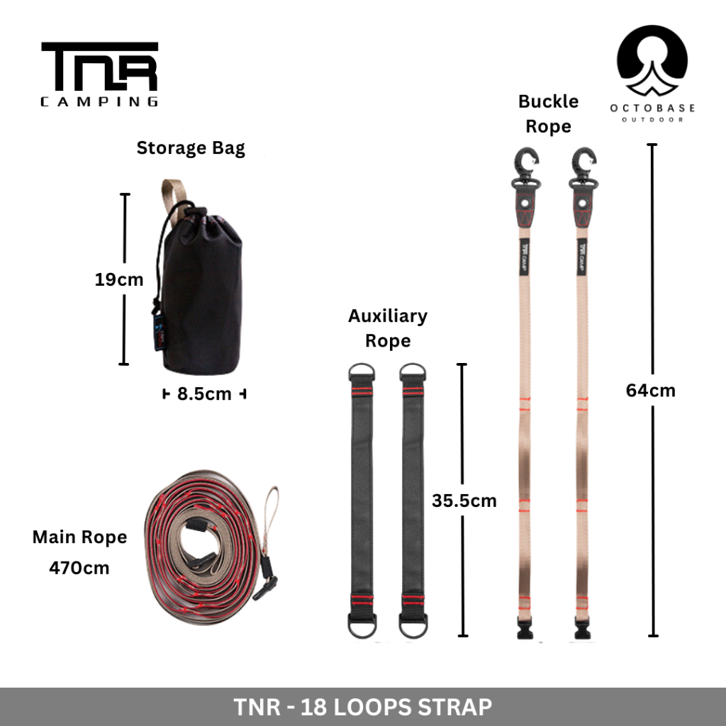 TNR CAMPING 18 Loops Hanging Strap