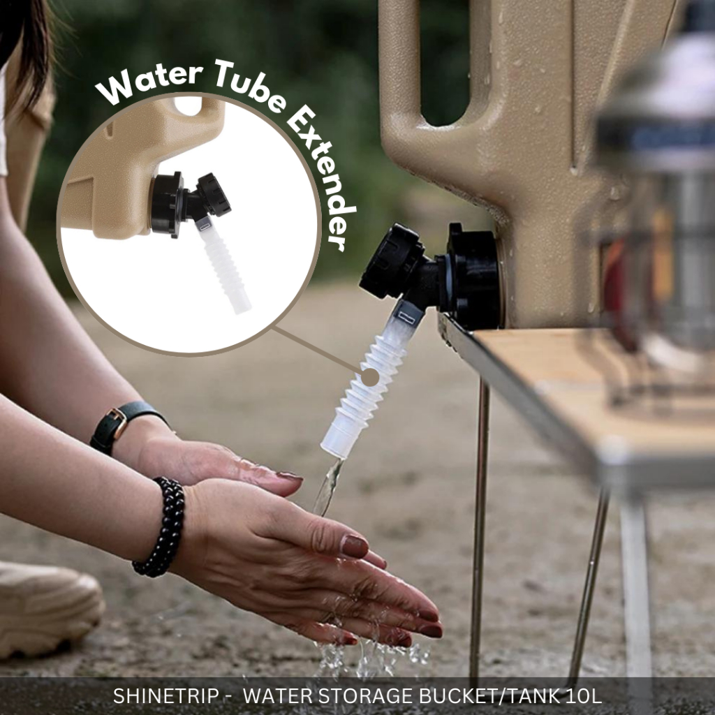 SHINETRIP - 10L / 15L OUTDOOR WATER STORAGE TANK WITH HANDLE FAUCET TONG AIR OUTDOOR CAMPING PICNIC