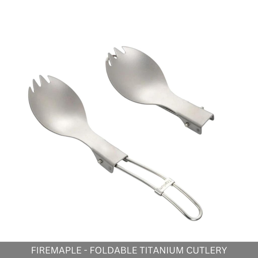 FIREMAPLE - T61 FOLDABLE TITANIUM FORK & SPOON LIGHTWEIGHT CUTLERY FOR OUTDOOR HIKING CAMPING