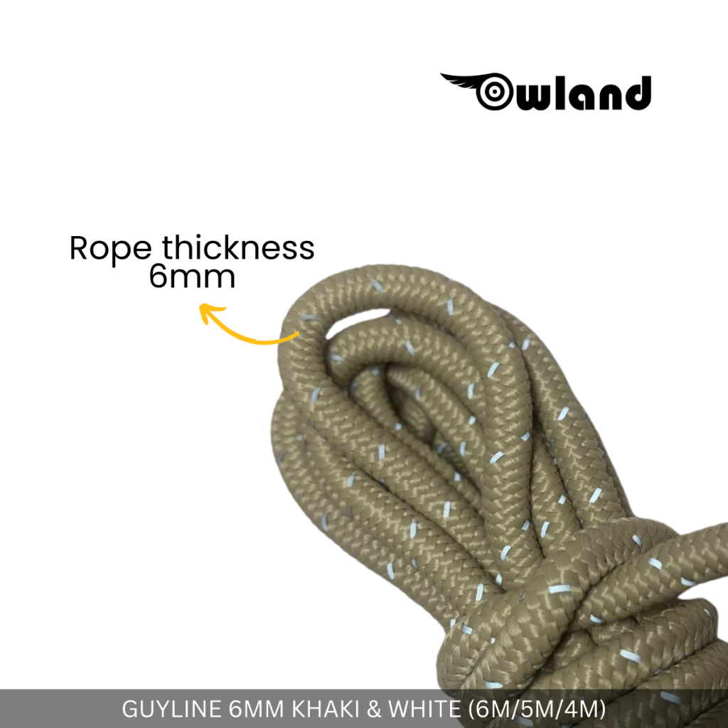 Owland 6 mm paracord guyline rope with triangle stopper