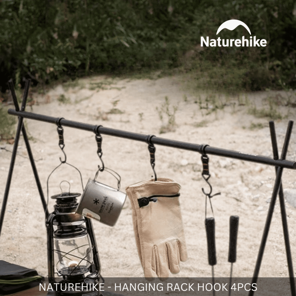 NATUREHIKE - MOVEABLE DETACHABLE 2-SHAPE HANGING RACK HOOK 4PCS FOR OUTDOOR CAMPING