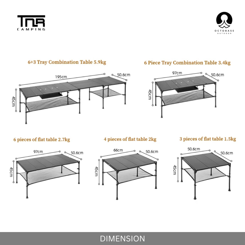 TNR CAMPING -  TABLE ALUMINIUM COMBINATION TABLE