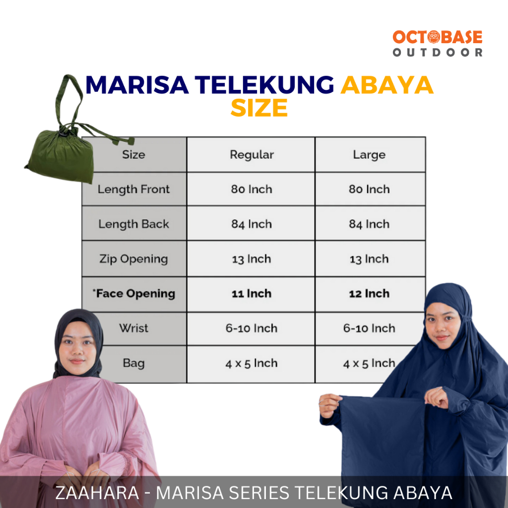 ZAAHARA On The Go Prayerwear 1 P THE GO PRAYERWEAR 1 PIECE TELEKUNG TRAVEL MARISA ABAYA SEJADAH RINGAN WATER RESISTANT