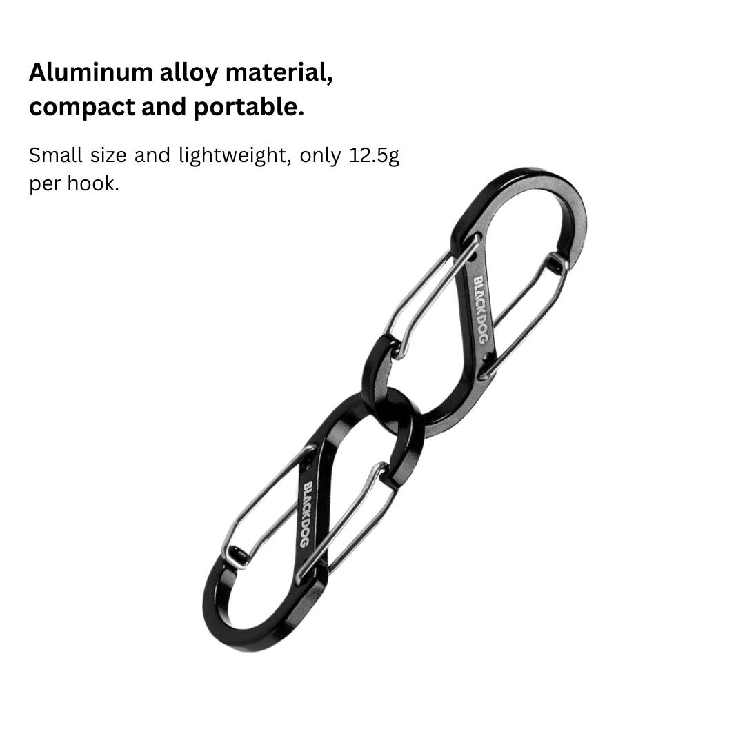 BLACKDOG Aluminium Alloy Double-Head Hook Carabiner (S-Type)