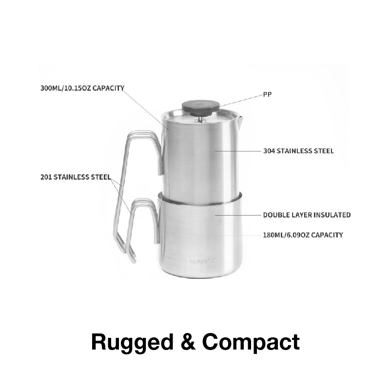 FIREMAPLE  - STAINLESS STEEL ANTARCTI FRENCH PRESS COFFEE KIT