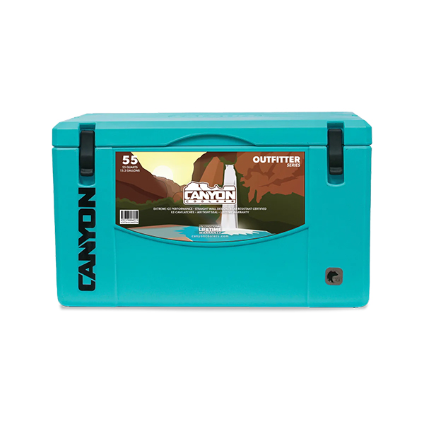 CANYON OUTFITTER - 55 QUART PREMIUM HARD COOLER BOX FROM USA ICE BOX FOR CAMPING PICNIC FISHING OUTDOOR