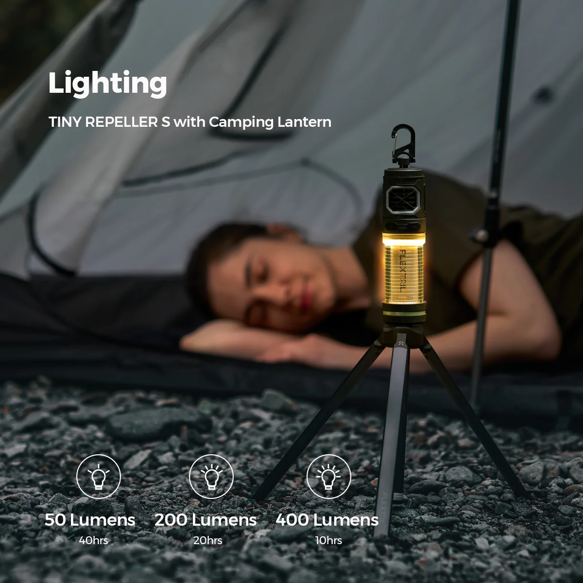 FLEXTAIL - TINY REPELLER S 2IN1 PORTABLE MOSQUITO REPELLENT LED LIGHT CAMPING PICNIC FISHING OUTDOOR