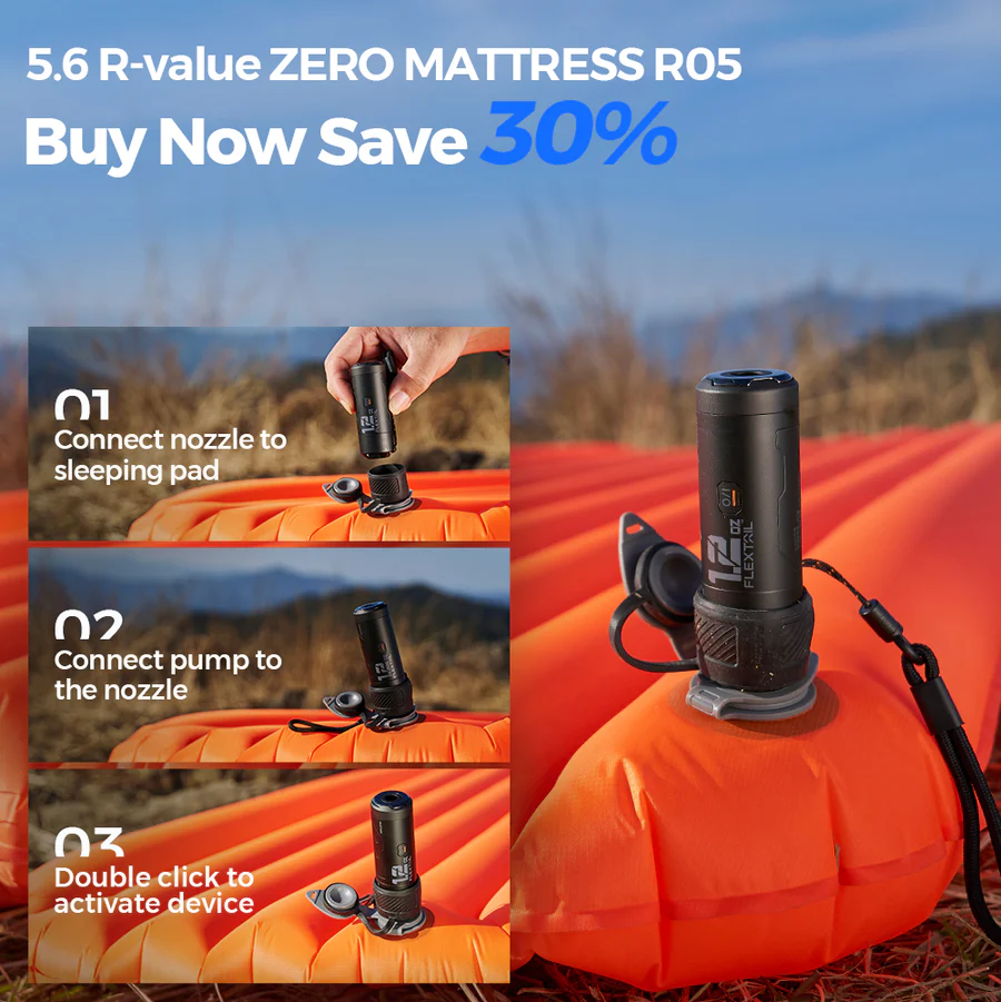 FLEXTAIL - ZERO PUMP WORLD SMALLEST PUMP IN THE WORD PAM ANGIN SLEEPING PAD PILLOW