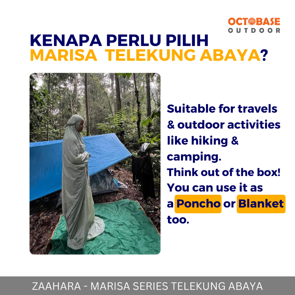 ZAAHARA On The Go Prayerwear 1 P THE GO PRAYERWEAR 1 PIECE TELEKUNG TRAVEL MARISA ABAYA SEJADAH RINGAN WATER RESISTANT