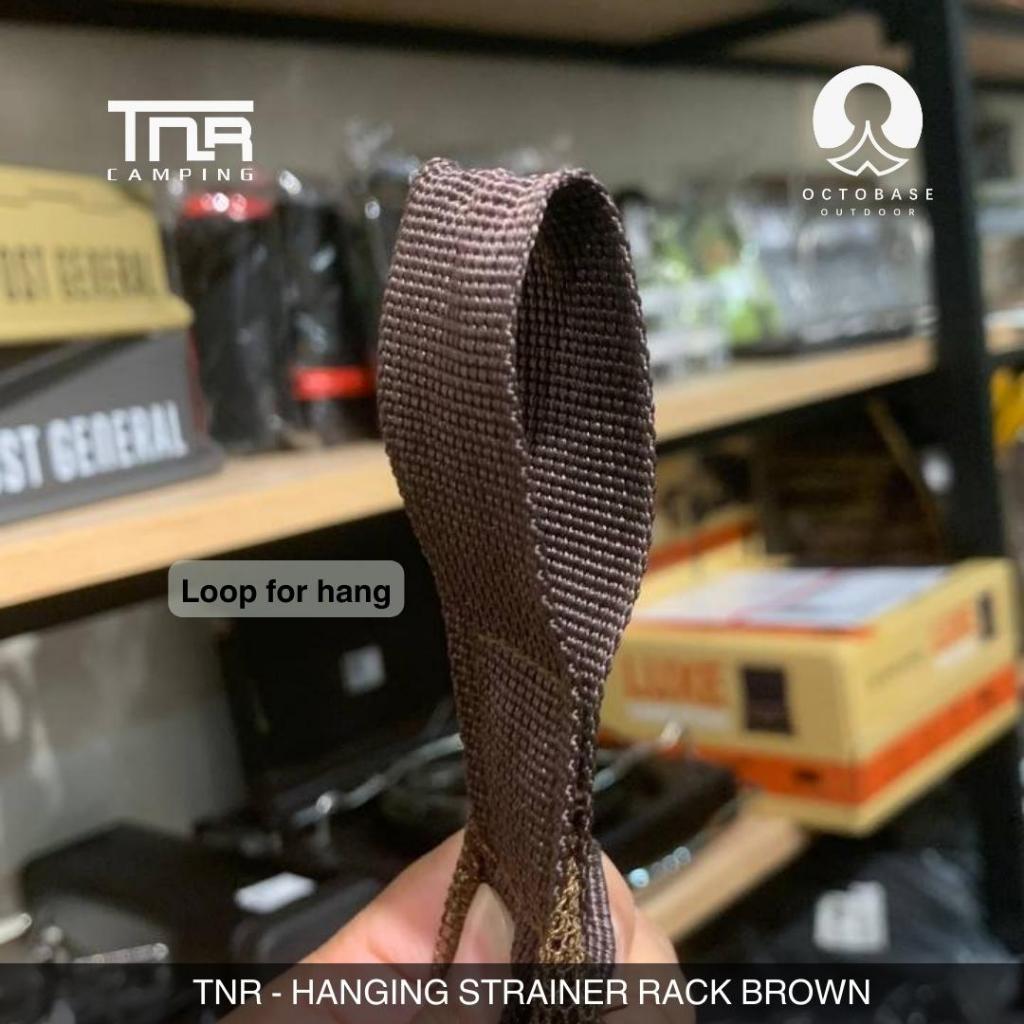 TNR CAMPING - HANGING DRYER MESH NET STRAINER RACK BROWN LIGHTWEIGHT FOR CAMPING PICNIC OUTDOOR