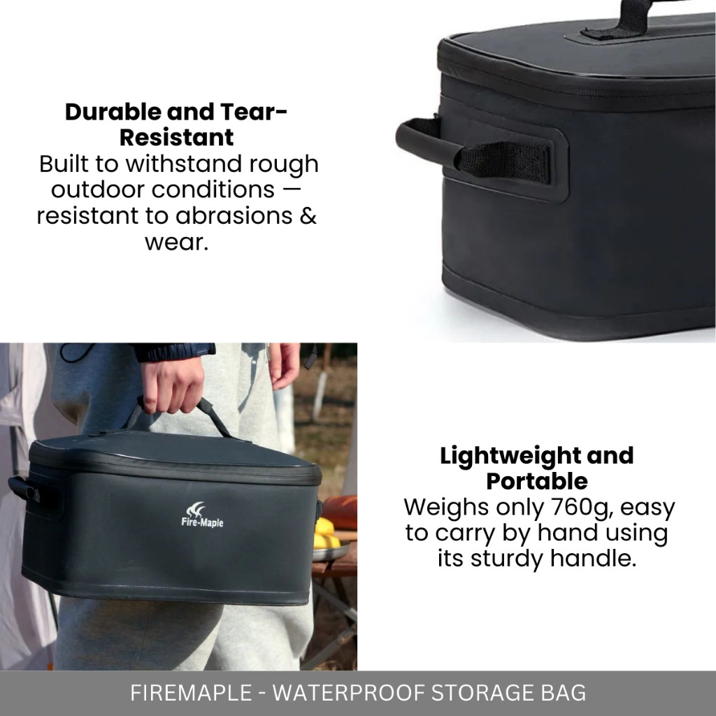 FIREMAPLE OUTDOOR WATERPROOF STORAGE BAG FOOD GRADE PEVA DURABLE GEAR ORGANIZER FOR HIKING & TRAVEL