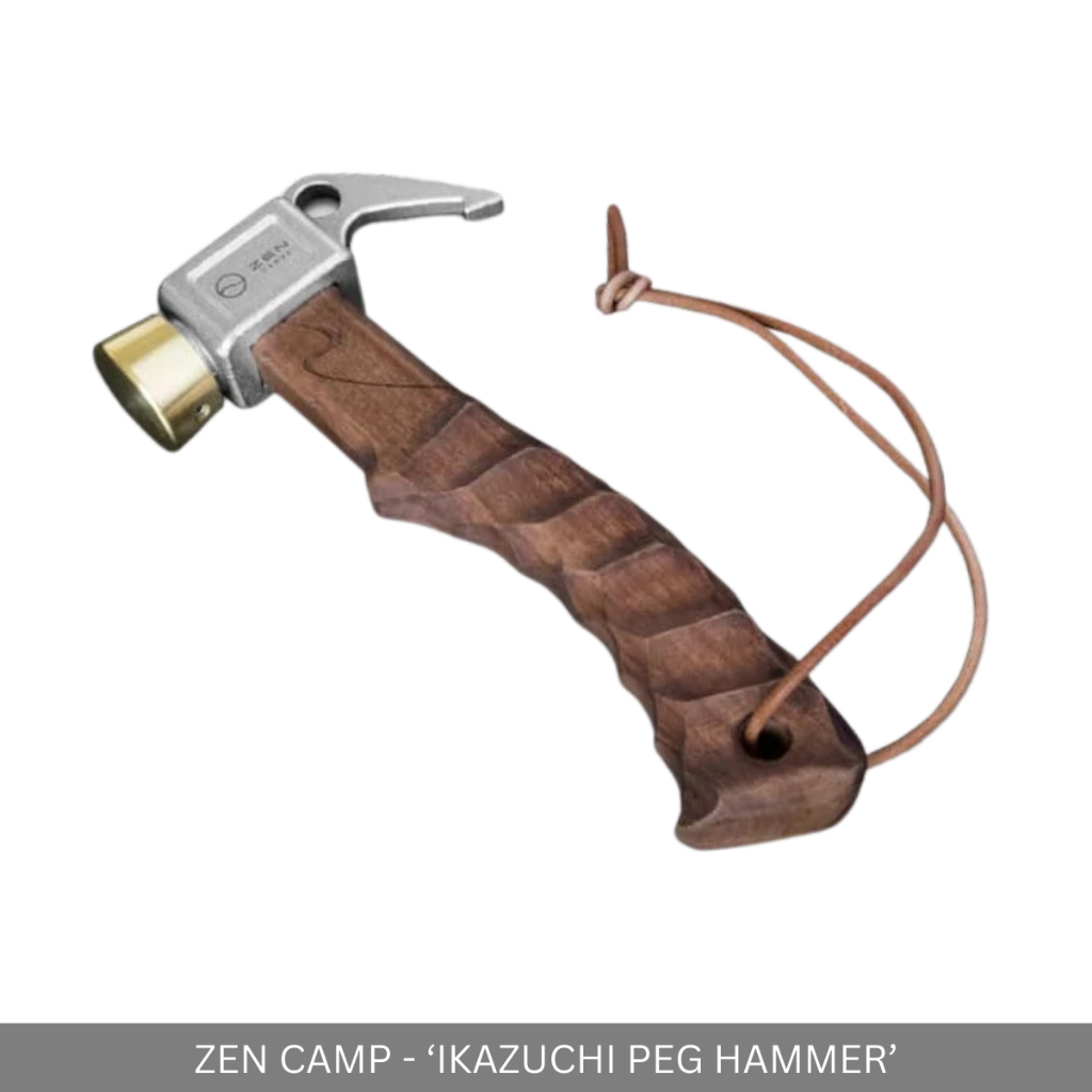 ZEN CAMPS - CAMPING PEG HAMMER GRIP OLIVE WOODEN HANDLE FOR INDOOR OUTDOOR
