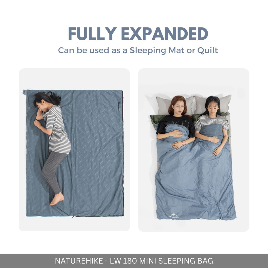 NATUREHIKE - LW180 SLEEPING BAG ULTRA-LIGHT WASHABLE COMFORTABLE FOR INDOOR OUTDOOR CAMPING HIKING