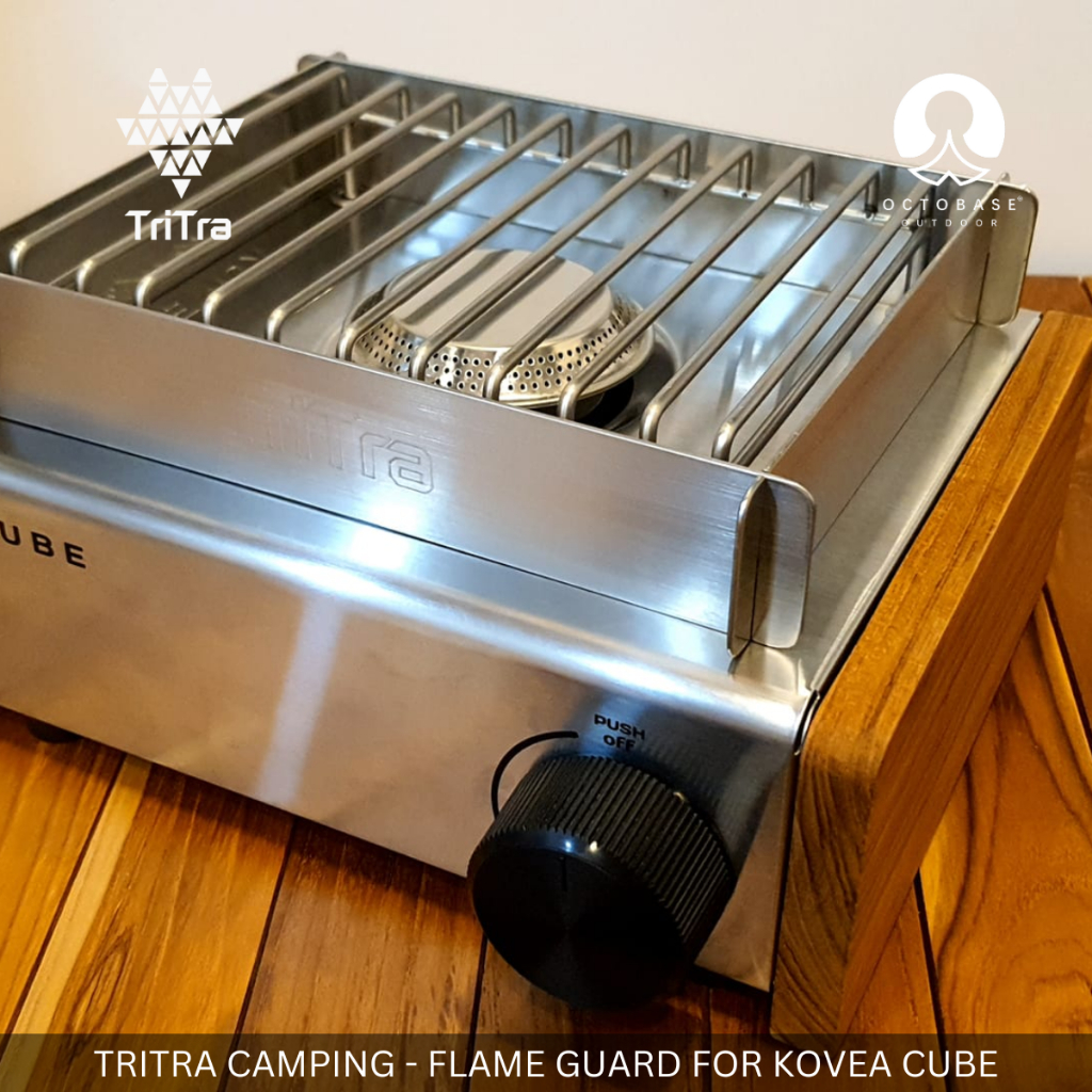TRITRA CAMPING - [ACCESSORIES] FLAME GUARD DESIGN 1 & 2 FOR KOVEA CUBE CAMPING STOVE FOR STAINLESS STEEL GRILL  CAMPING