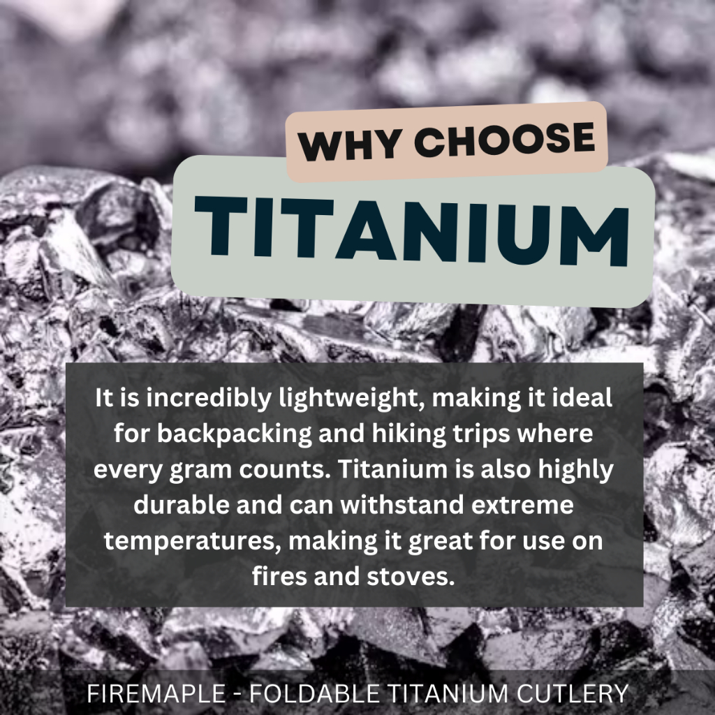 FIREMAPLE - T61 FOLDABLE TITANIUM FORK & SPOON LIGHTWEIGHT CUTLERY FOR OUTDOOR HIKING CAMPING