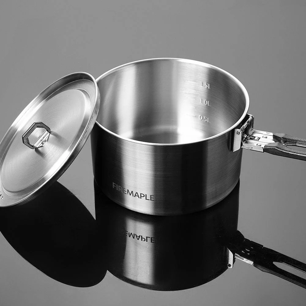 FIREMAPLE - ANTARCTI STAINLESS STEEL POT 1.5L / 0.8L  BPA-FREE COOKWARE HIKING PICNIC CAMPING