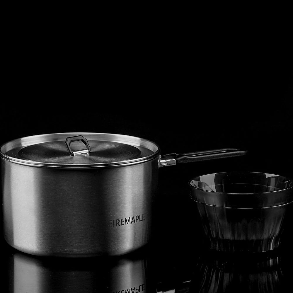 FIREMAPLE - ANTARCTI STAINLESS STEEL POT 1.5L / 0.8L  BPA-FREE COOKWARE HIKING PICNIC CAMPING