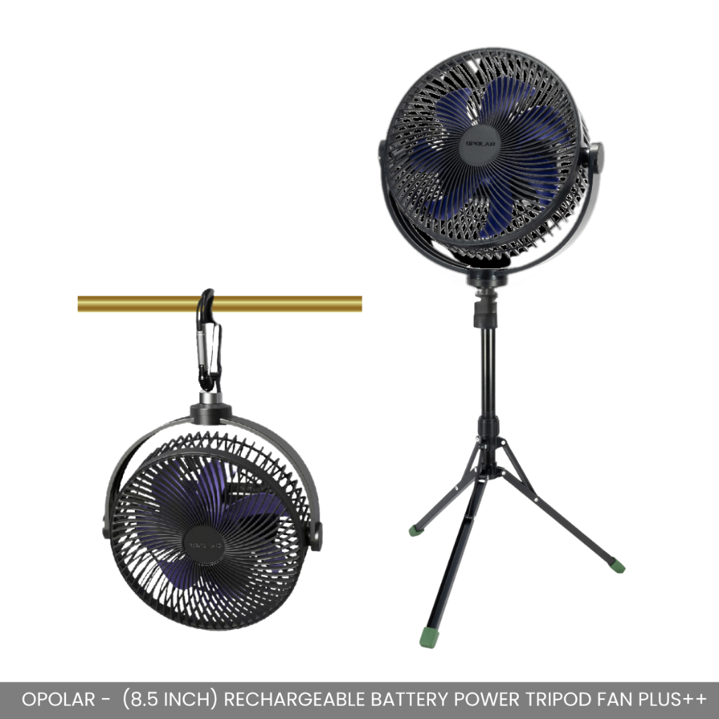 OPOLAR - 8.5" TRIPOD FAN 10000MAH RECHARGEABLE BATTERY POWERFUL WIND PORTABLE FAN 3H STRONG COOLING