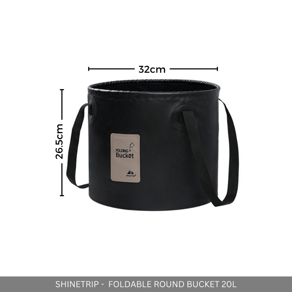 SHINETRIP 20L MULTIPURPOSE COMPACT FOLDING BUCKET BARREL FOR OUTDOOR INDOOR TRAVEL PICNIC CAMPING