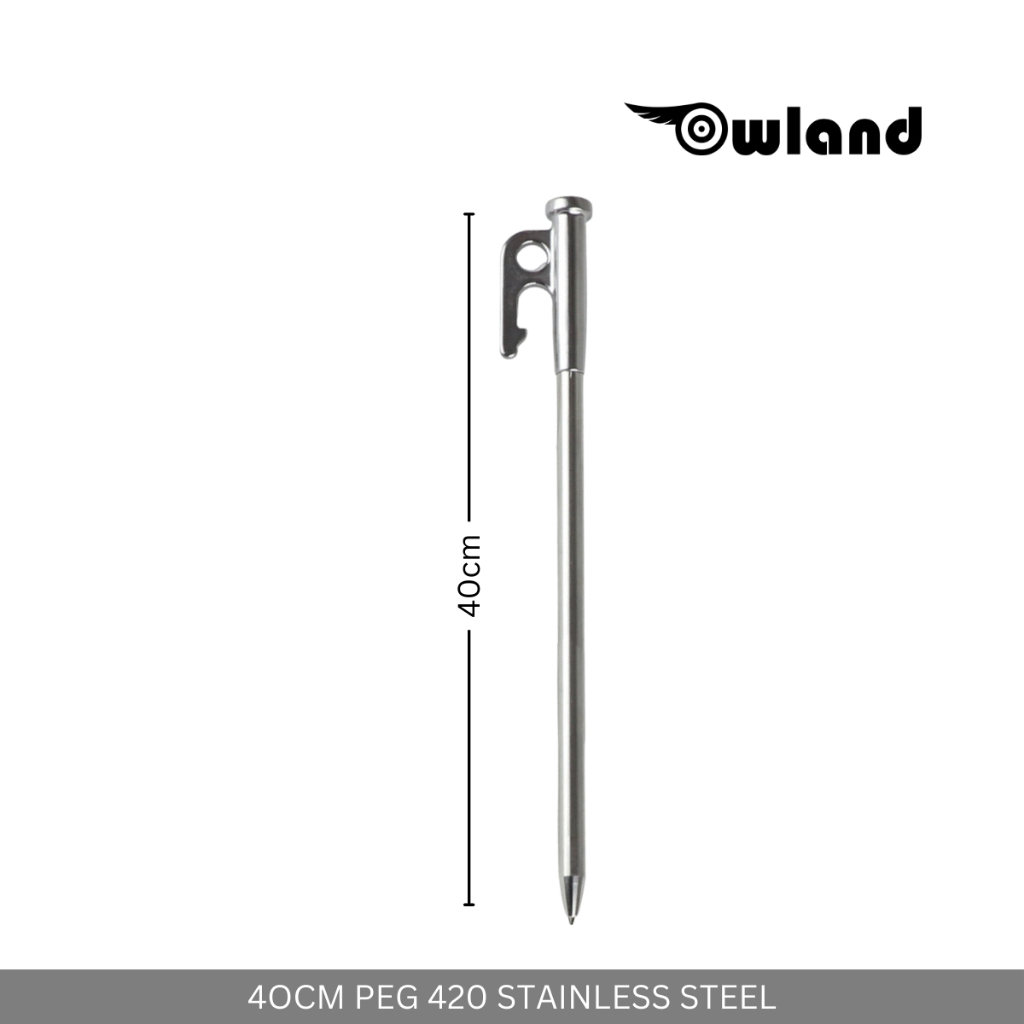 Owland 420 stainless steel camping peg stake 30cm 40cm