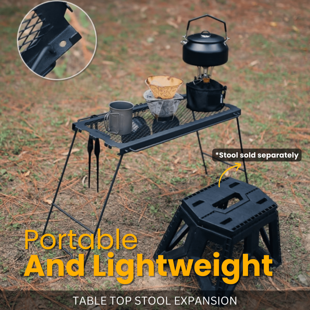 FOLDABLE EXPANSION TABLETOP MILITARY STYLE DIY MULTIFUNCTION MESH SIDE HANGING TABLE CAMPING OUTDOOR