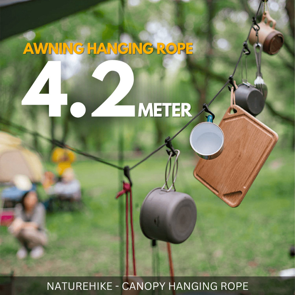 NATUREHIKE - 4.2M AWNING HANGING ROPE DURABLE LIGHTWEIGHT ADJUSTABLE CLOTHESLINE TALI FOR OUTDOOR
