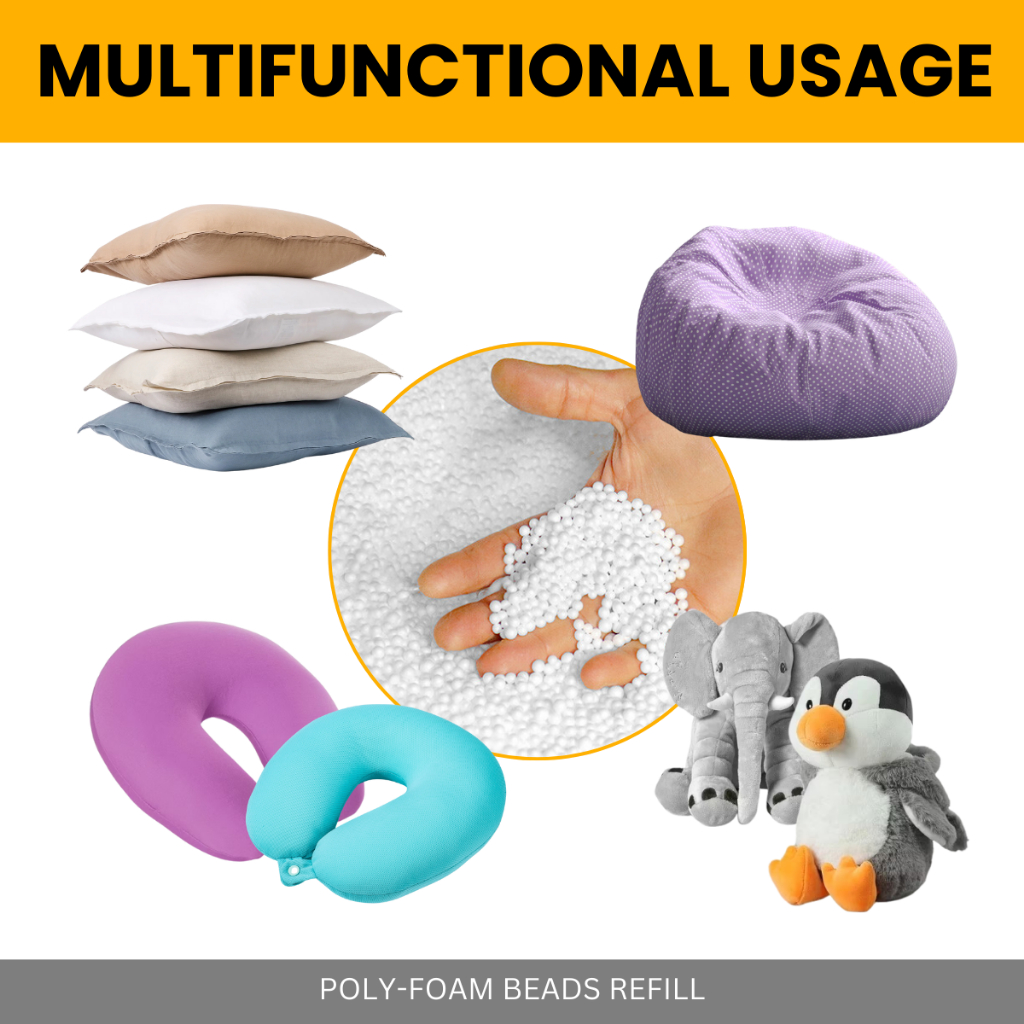 5KG POLY-FOAM BEADS REFILL FOR BEAN BAG SOFT TOYS PILLOW FILLING POLYSTYRENE POLYESTER BEAD FILLER