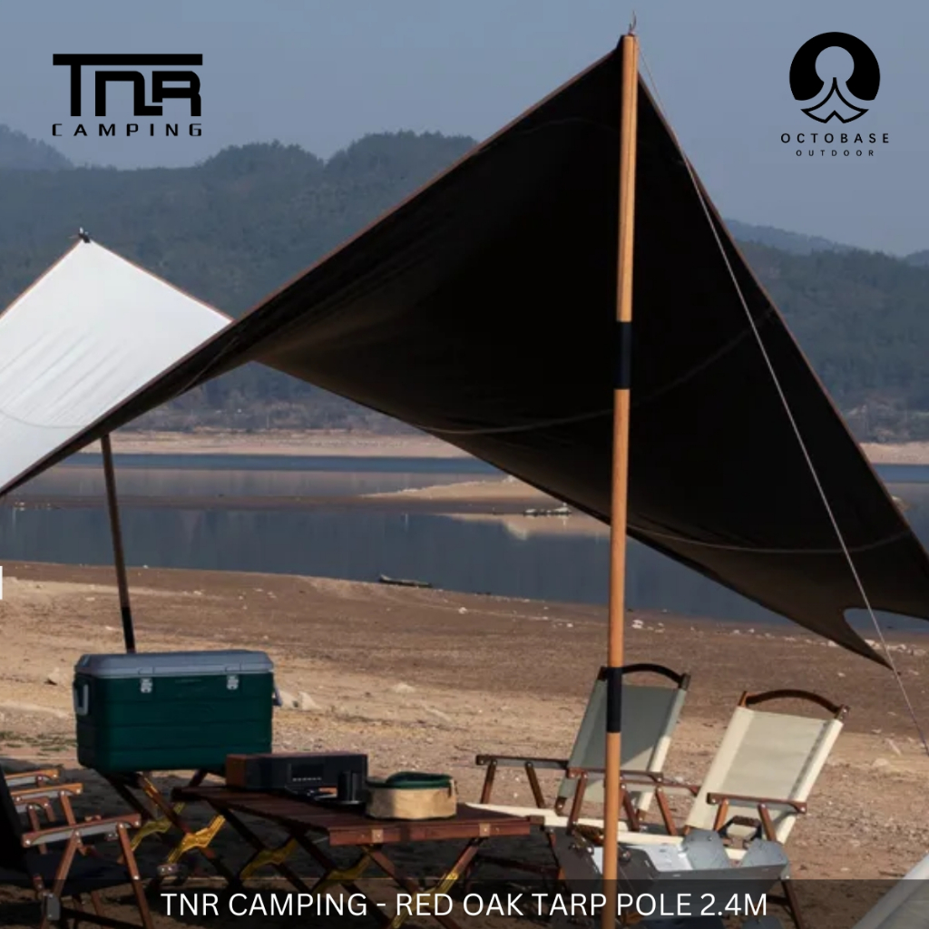TNR CAMPING - RED OAK TARP POLE 2 PIECES FOR FLYSHEET OUTDOOR CAMPING PICNIC SURVIVAL