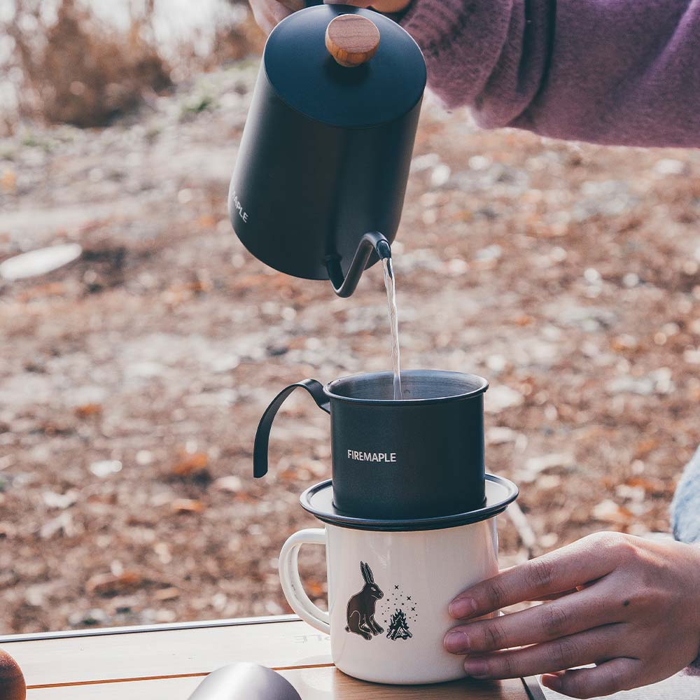 FIREMAPLE - 350ML CORAL ENAMEL MUG STEEL LIGHTWEIGHT CUP FOR INDOOR OUTDOOR HIKING CAMPING PICNIC