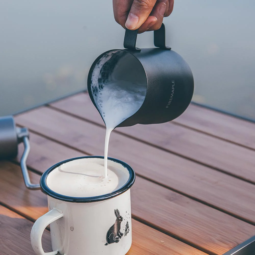 FIREMAPLE - 350ML CORAL ENAMEL MUG STEEL LIGHTWEIGHT CUP FOR INDOOR OUTDOOR HIKING CAMPING PICNIC