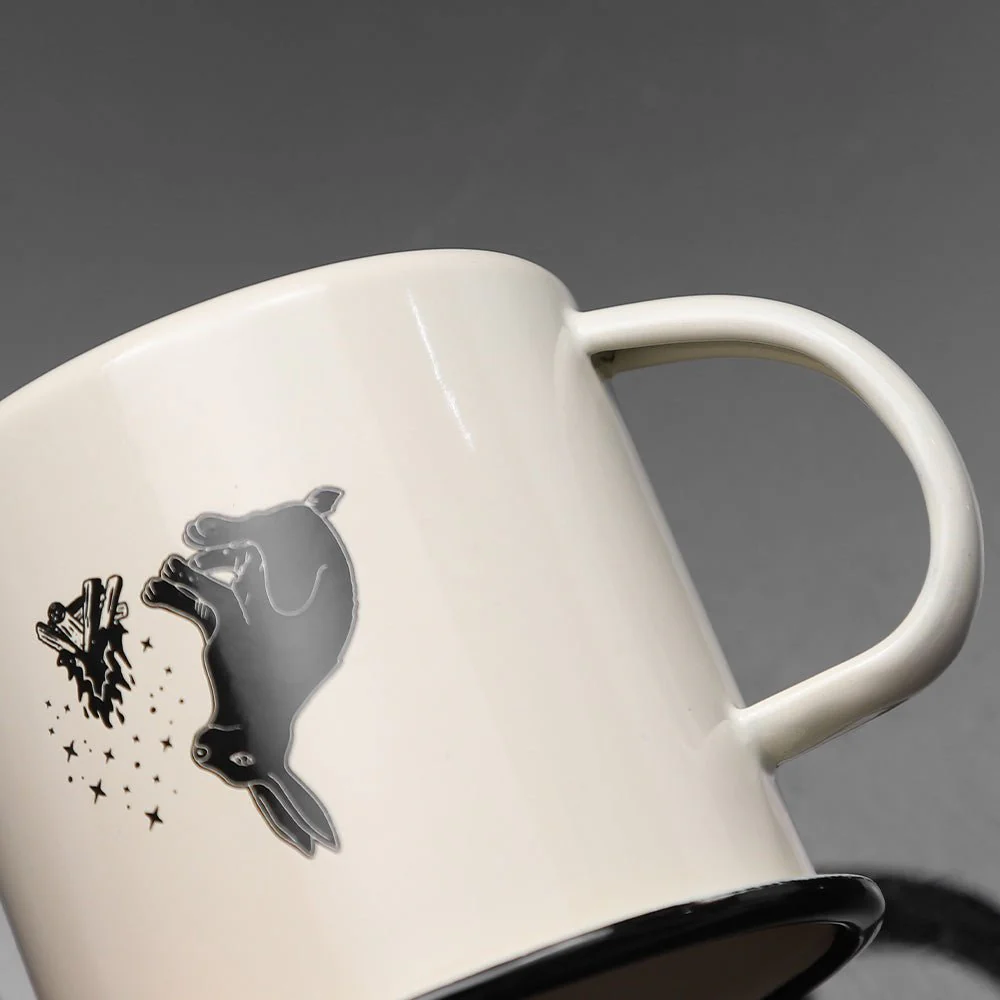 FIREMAPLE - 350ML CORAL ENAMEL MUG STEEL LIGHTWEIGHT CUP FOR INDOOR OUTDOOR HIKING CAMPING PICNIC