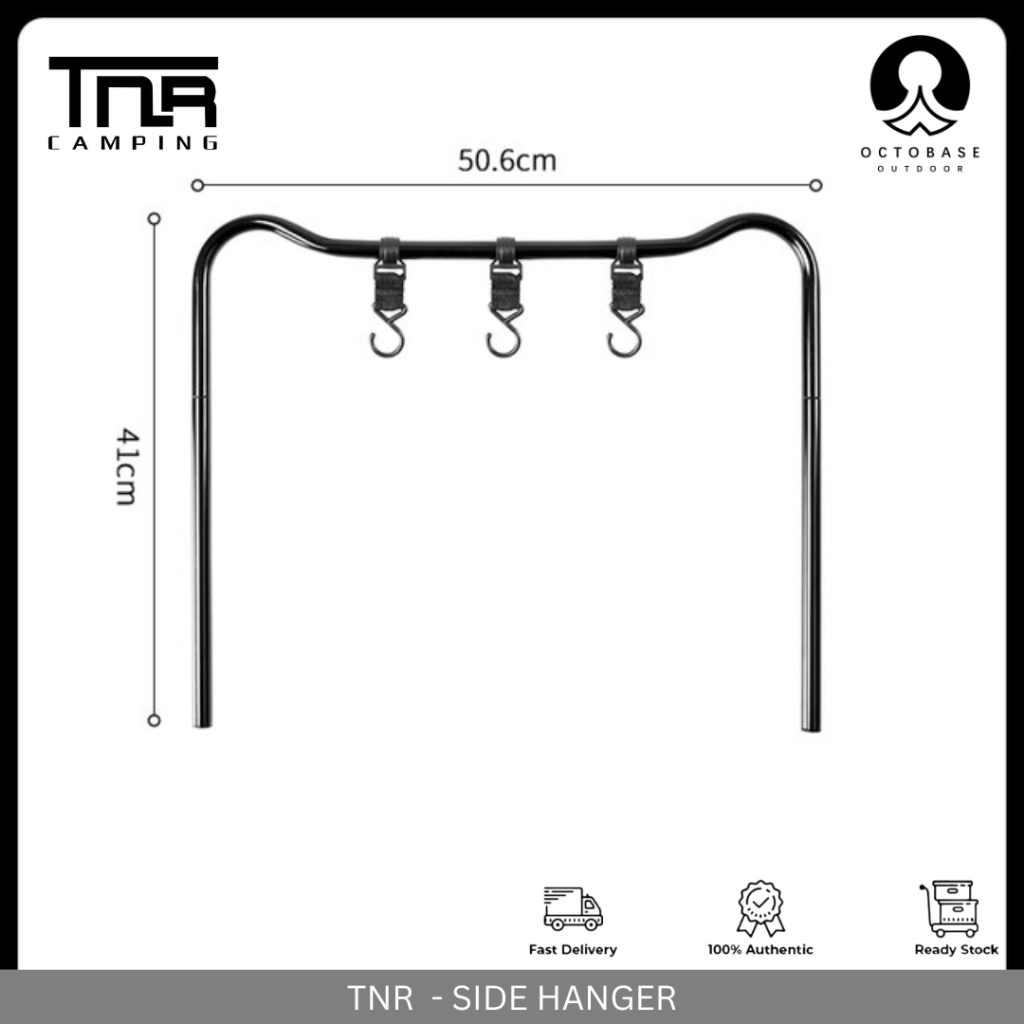 TNR CAMPING - ALUMINIUM COMBINATION MODULAR TABLE  LAMP POLE SIDE HANGER CONNECTOR BLACK LIGH