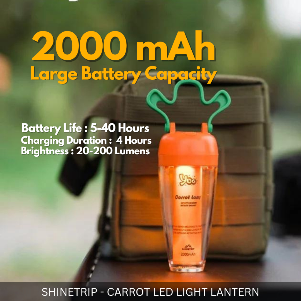 SHINETRIP - CARROT AMBIENT LIGHT 2000 mAh OUTDOOR HANGING CLIP LED LANTERN WITH MAGNET RADISH