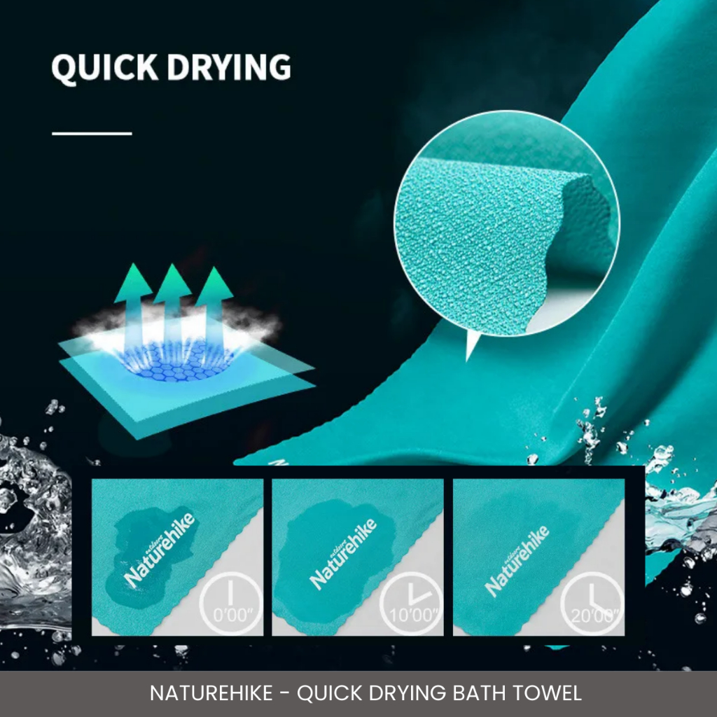 NATUREHIKE - QUICK DRY TOWEL MJ01 MJ02 PORTABLE ULTRA LIGHT CAMPING TRAVEL SPORT TOWEL