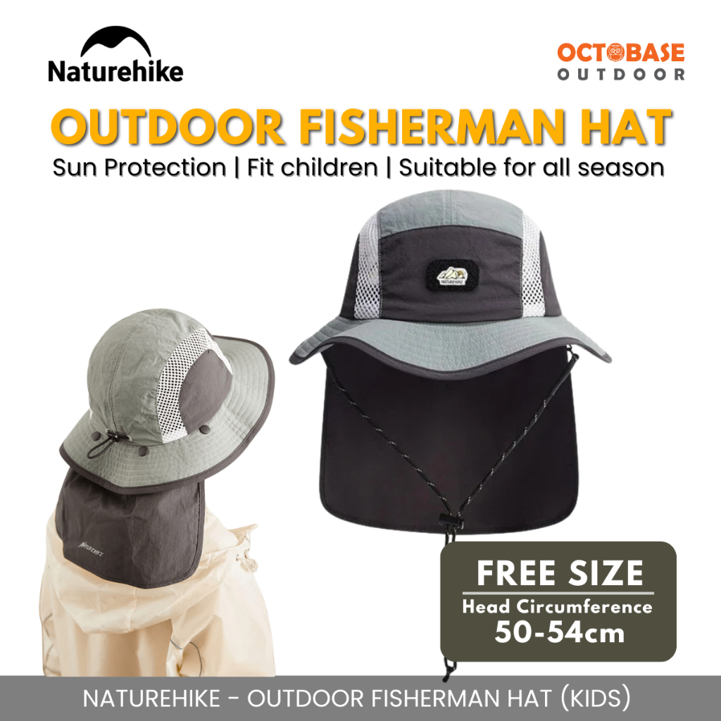 NATUREHIKE Fisherman's Hat With Mesh Sun Protection For Kid