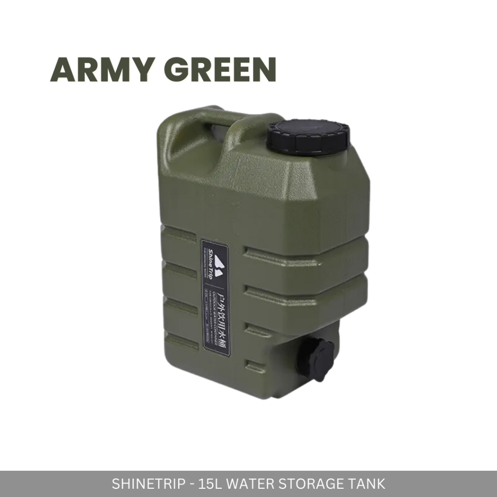 SHINETRIP - 10L / 15L OUTDOOR WATER STORAGE TANK WITH HANDLE FAUCET TONG AIR OUTDOOR CAMPING PICNIC
