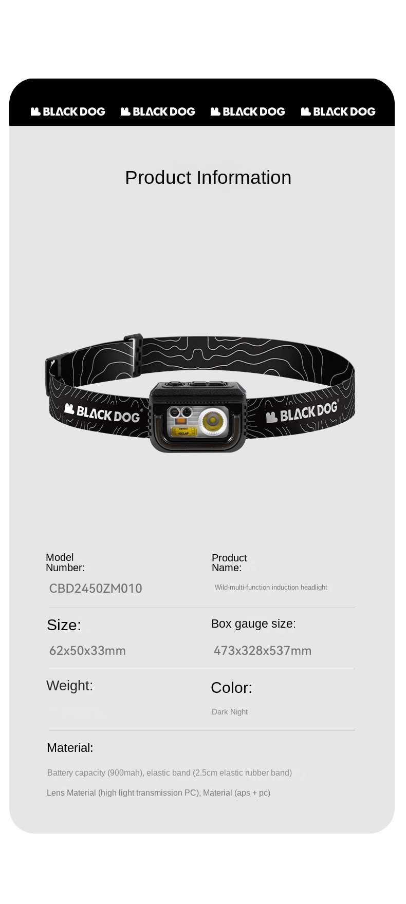 BLACKDOG Wild Multifunctional Induction Sensor Headlamp