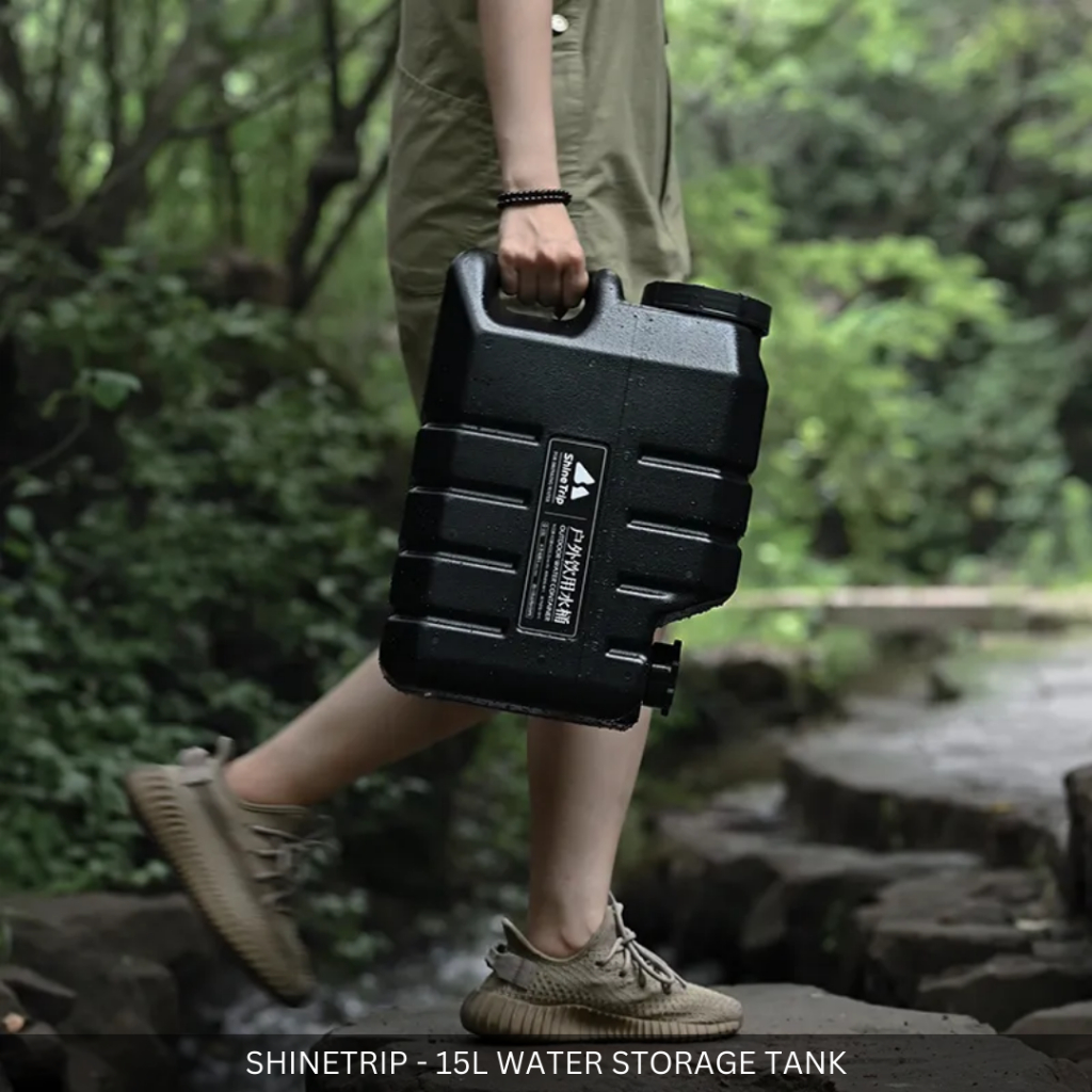 SHINETRIP - 10L / 15L OUTDOOR WATER STORAGE TANK WITH HANDLE FAUCET TONG AIR OUTDOOR CAMPING PICNIC